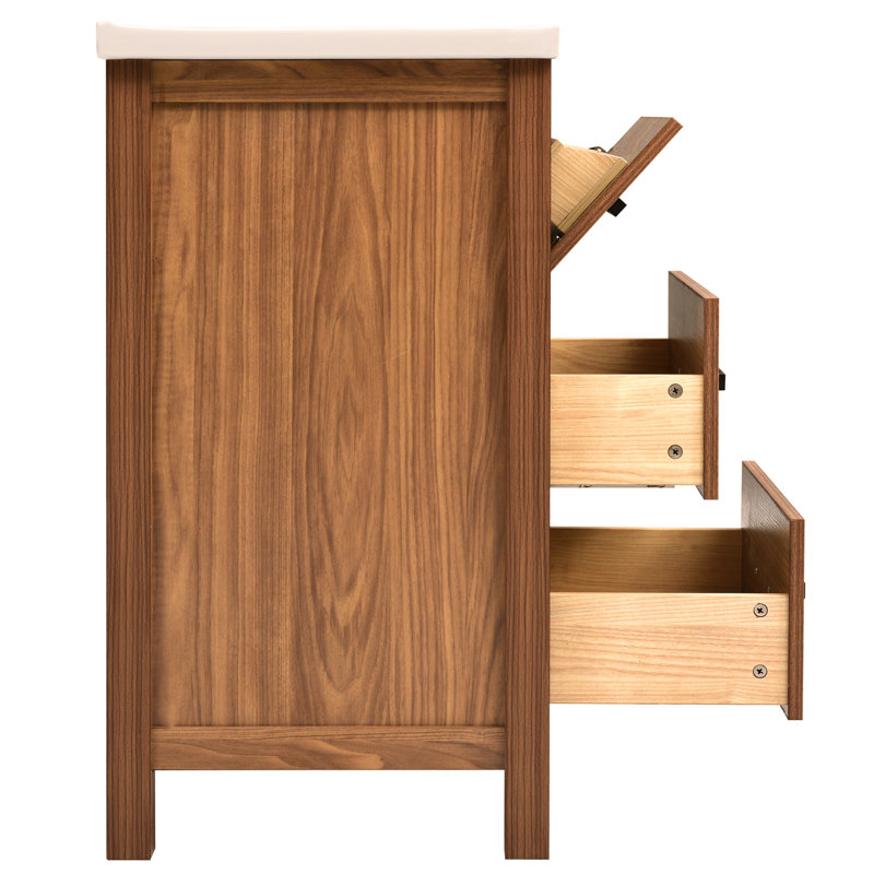 Meuble-lavabo moderne 24 po avec lavabo en céramique 24 po et 3 tiroirs