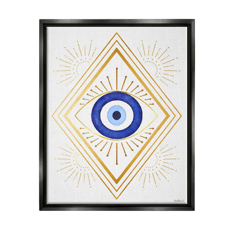 Art mural sur toile Vivid Blue Eye, Cadre flottant noir de jais, H 21 po x l 17 po x P 1,7 po