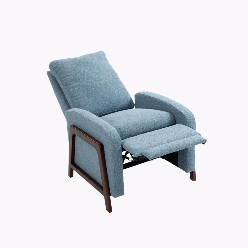 Oana Fabric Upholstered Recliner, Light Blue
