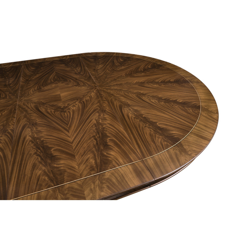 Round Mahogany Dining Table Opens To 10 Feet  Seats 12