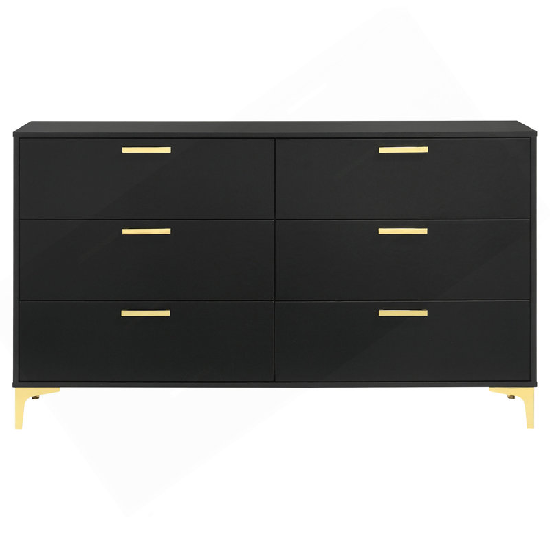 Commode rectangulaire à 6 tiroirs Lexie