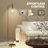 Floor Lamp For Living Room With Glass Lampshade, Modern Standing Lamp With Foot Switch For Bedroom, Bulb Not Included