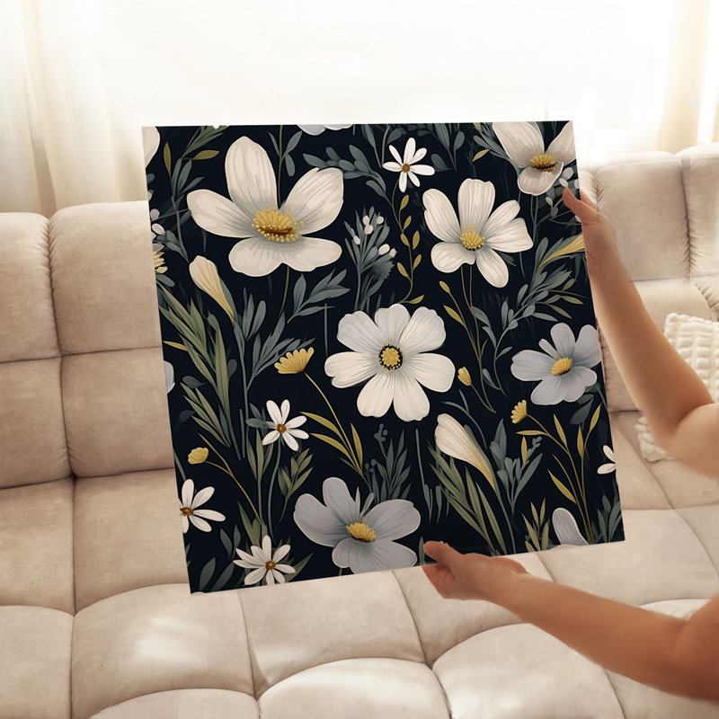 Impression florale sans cadre, H 16 po x l 16 po