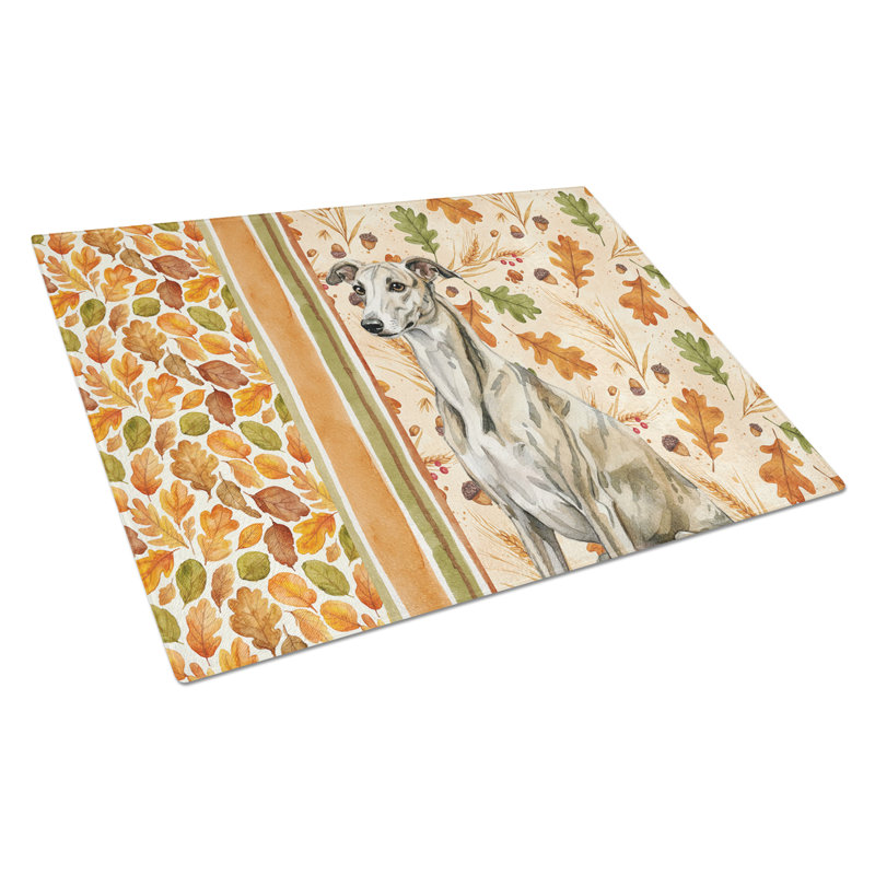 Planche à découper en verre Brindle Whippet Heirloom