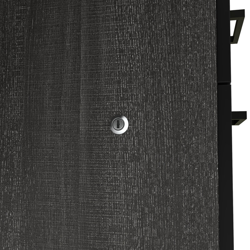 Ayaaz U-Shaped Executive Desk with Power Outlet, Black/Bark Gray