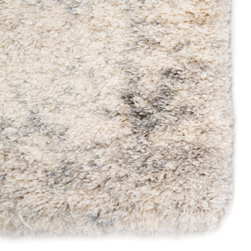 Tapis crème à poil long à motif abstrait Mccollister, Rectangle 12 pi x 15 pi