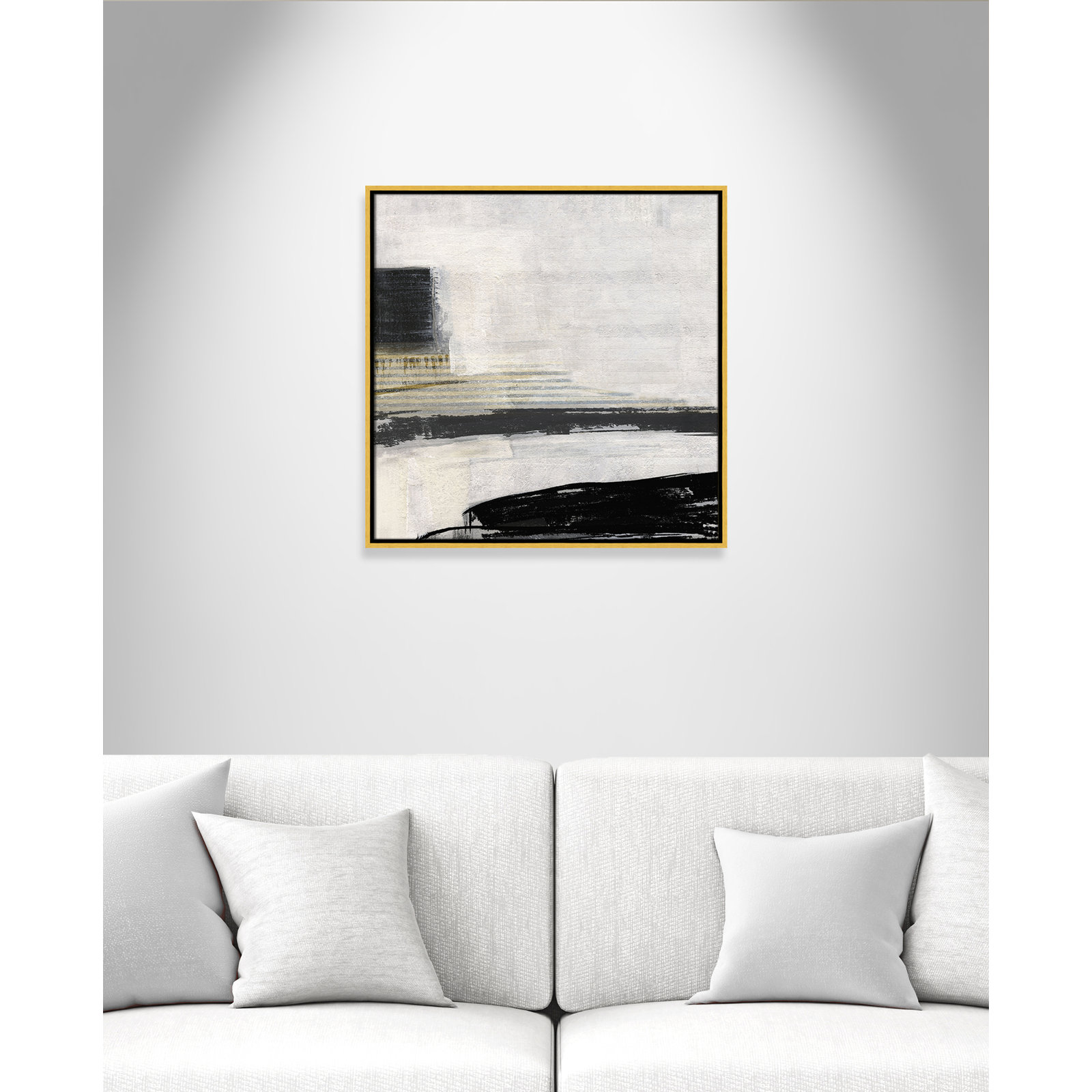 La Bande I Print by Sally Swatland, 25.5" H x 25.5" W, Gold