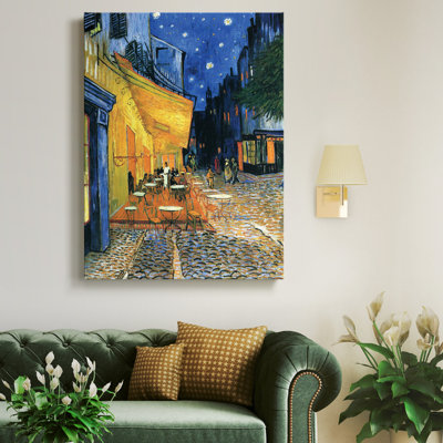 «The Café Terrace» par J Paul, reproduction d'art sur toile tendue