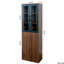 Vitrine de rangement escamotable moderne en bois 71,3 po H 4 niveaux avec 2 portes en verre pour l'organisation de salon et de magasin High Multi-858819277