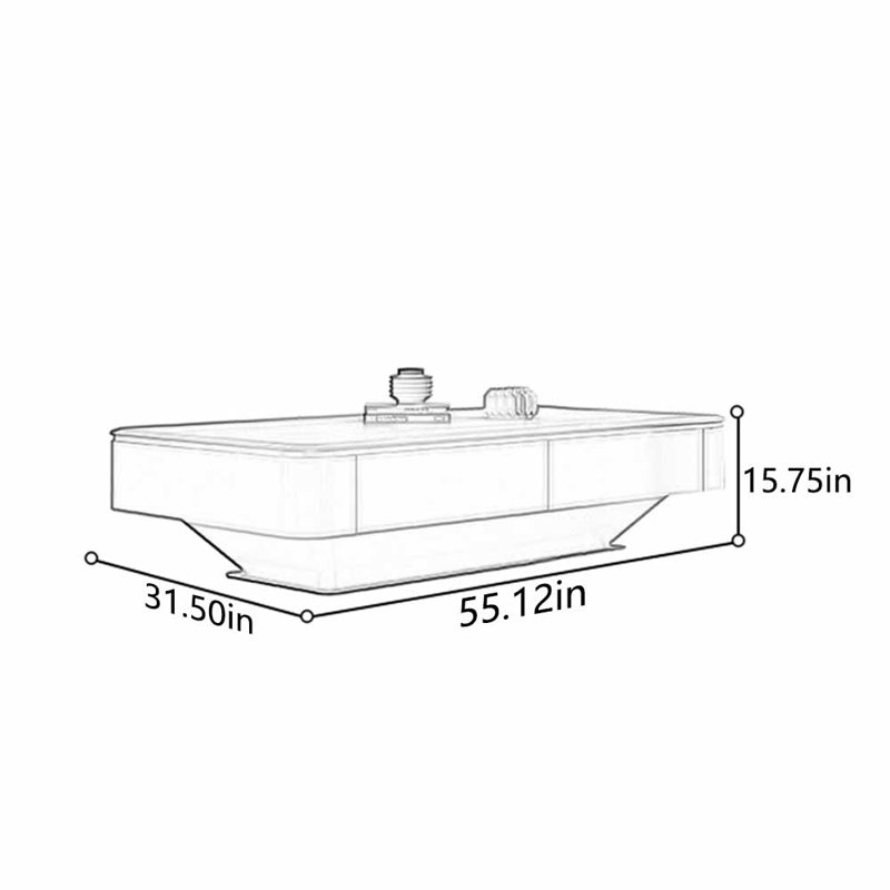 Solid wood advanced creative tea table, 15.75" H x 55.12" L x 31.5" W
