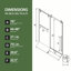 Porte de douche coulissante sans cadre de 44 po x l 48 po x H 76 po, écran de douche chromé, verre trempé transparent de 5/16 po (8 mm) avec film antidéflagrant-126402657