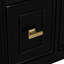 Meuble-lavabo noir autoportant de 24 pouces pour salle de bain avec lavabo, bois massif et fabrication, un tiroir rabattable, deux tiroirs standard, une tablette réglable, de la céramique facile à nettoyer, un grand espace de rangement, un dossier ouvert