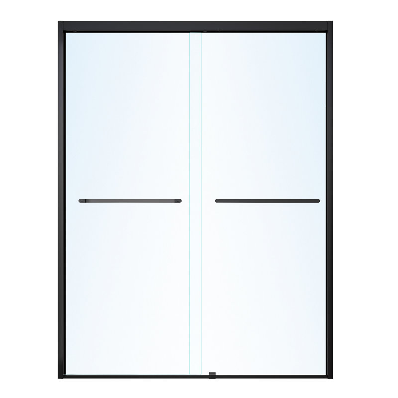 Portes de baignoire et de douche noires mates durables, 54 x 72 pouces, élégance de salle de bain moderne