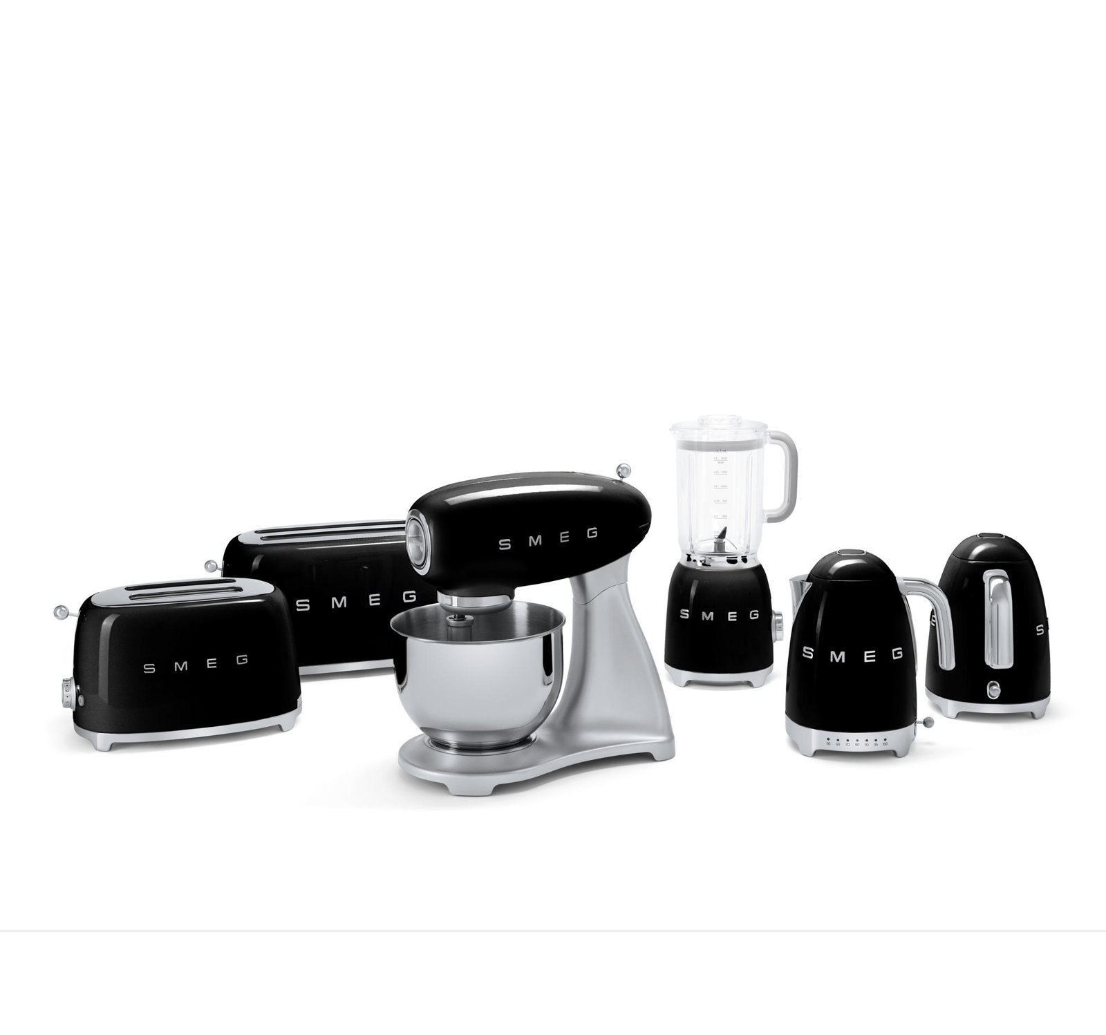 SMEG 50's Retro Style 2 Slice Toaster, Black