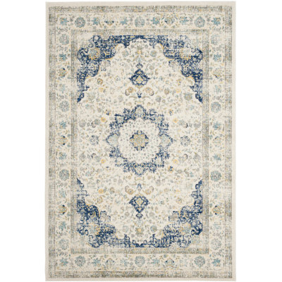 Tapis oriental ivoire et bleu Annette