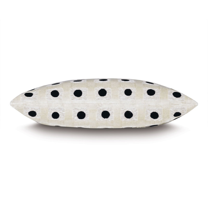 Coussin Salvatore Domino, Noir / Blanc / Gris, Rectangle H 13 po x l 22 po