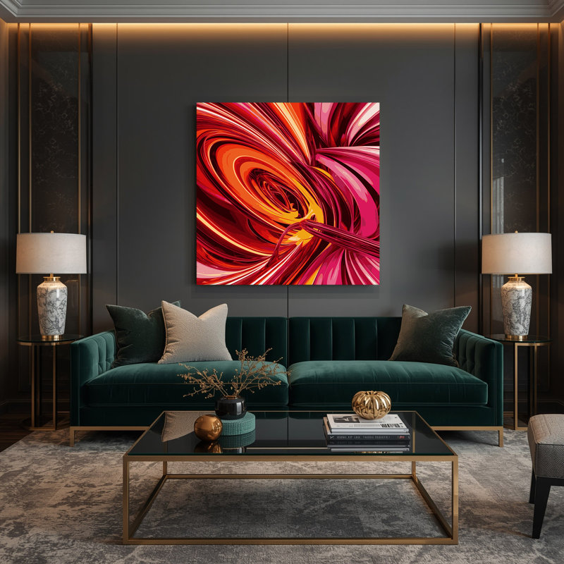 Art numérique sur toile, abstraction numérique 13, H 12 po x l 12 po