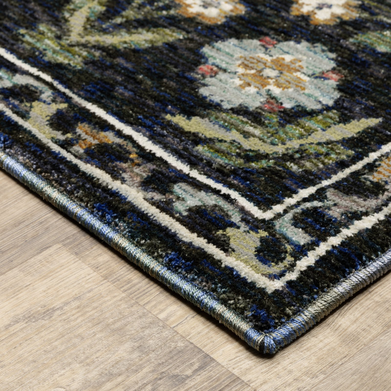 Tapis bleu / multicolore Adela, Tapis de couloir 2 pi 2 po x 8 pi 4 po