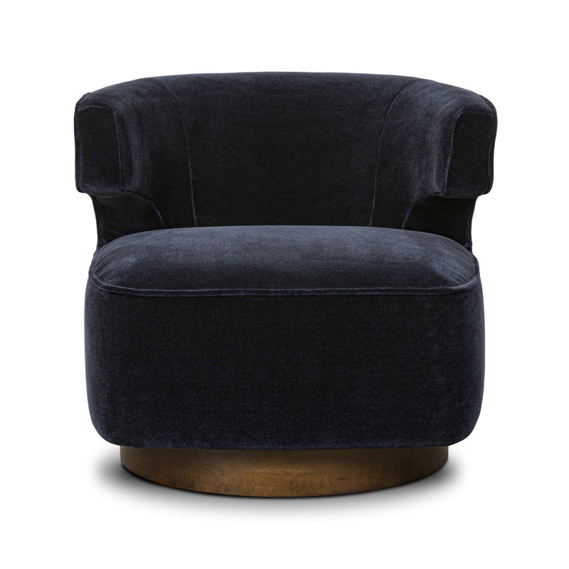 DOTTIE Swivel Barrel Chair, Blue 50% Viscose/50% Wool