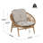 Ciprianna Patio PE Rattan Lounge Chair With Iron Frame & Cushions-114577024-114577026