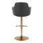 Tabouret de bar réglable en métal chromé et similicuir noir - ensemble de 2