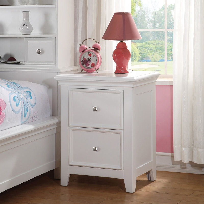White 2-Drawer Nightstand