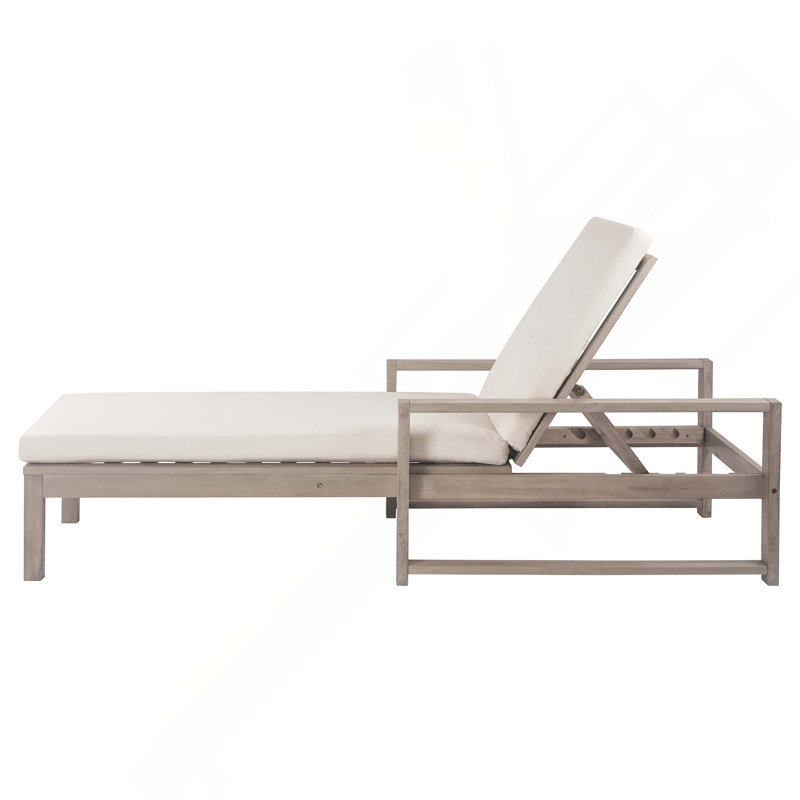 Outdoor 5-Position Chaise Lounge With Cushion & Adjustable Backrest For Backyard, Pool, Deck, And Lawn, Gray