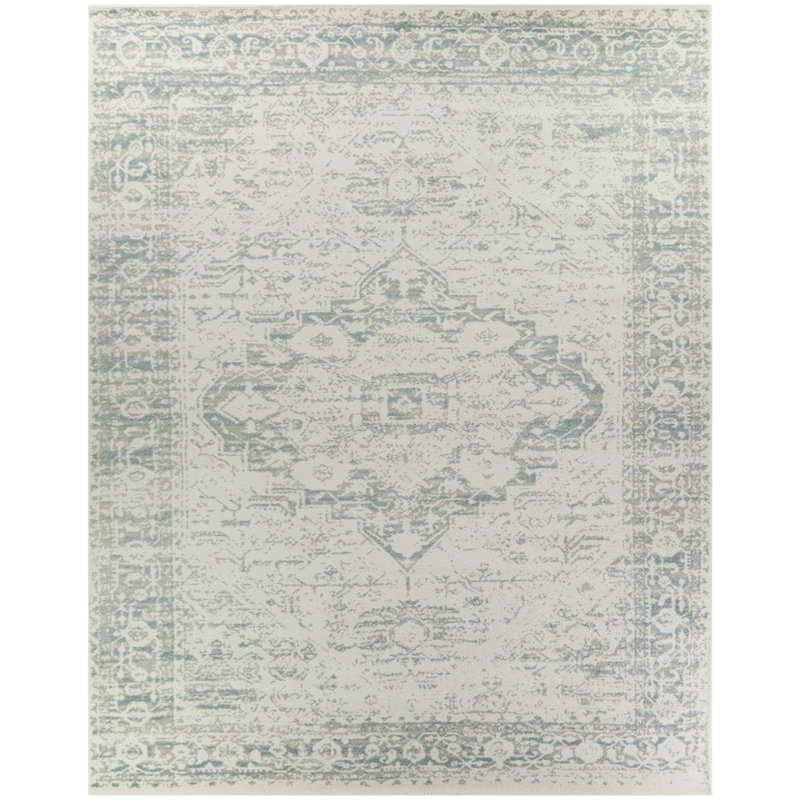 Tapis à motif oriental gris Oloughlin, Rectangle 8 pi x 10 pi