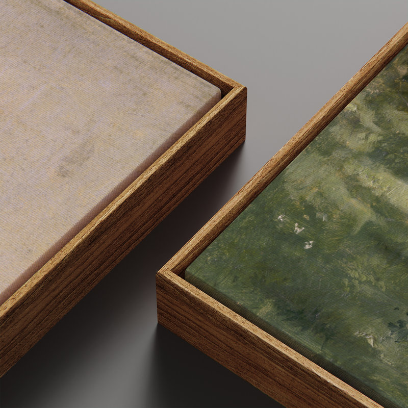 «Vintage Landscape Wall Art», ensemble de 2 toiles encadrées 20 x 60 pouces, Naturel