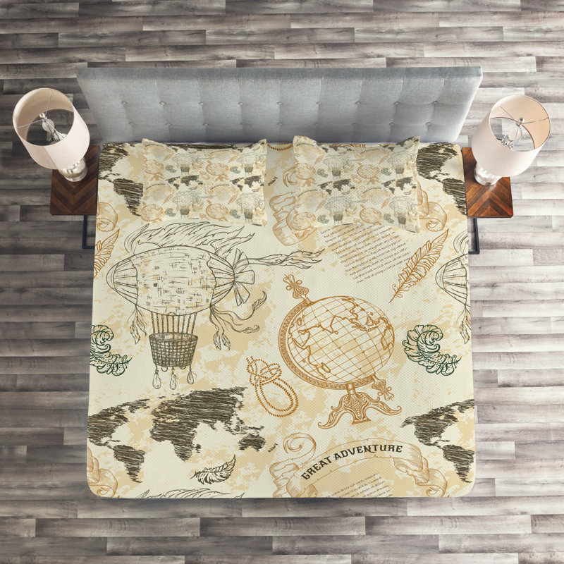 Polyester Coverlet, Queen Bedspread + 2 Shams