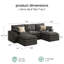 Canapé modulaire en U en forme de U, canapé à nuage double avec repose-pieds, canapé modulaire pour salon, gris foncé-924653525-924653524