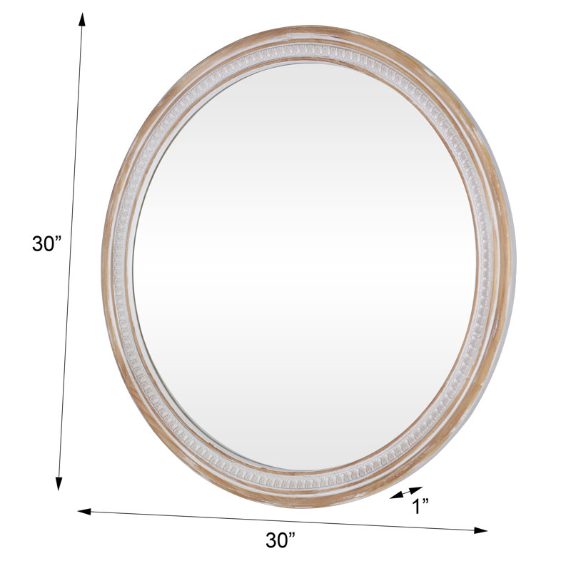 Miroir mural 30 po, Blanc antique, 30 po x 30 po