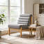 Fauteuil d'appoint Modern Comfort, bois massif et tissu de peau de mouton gris
