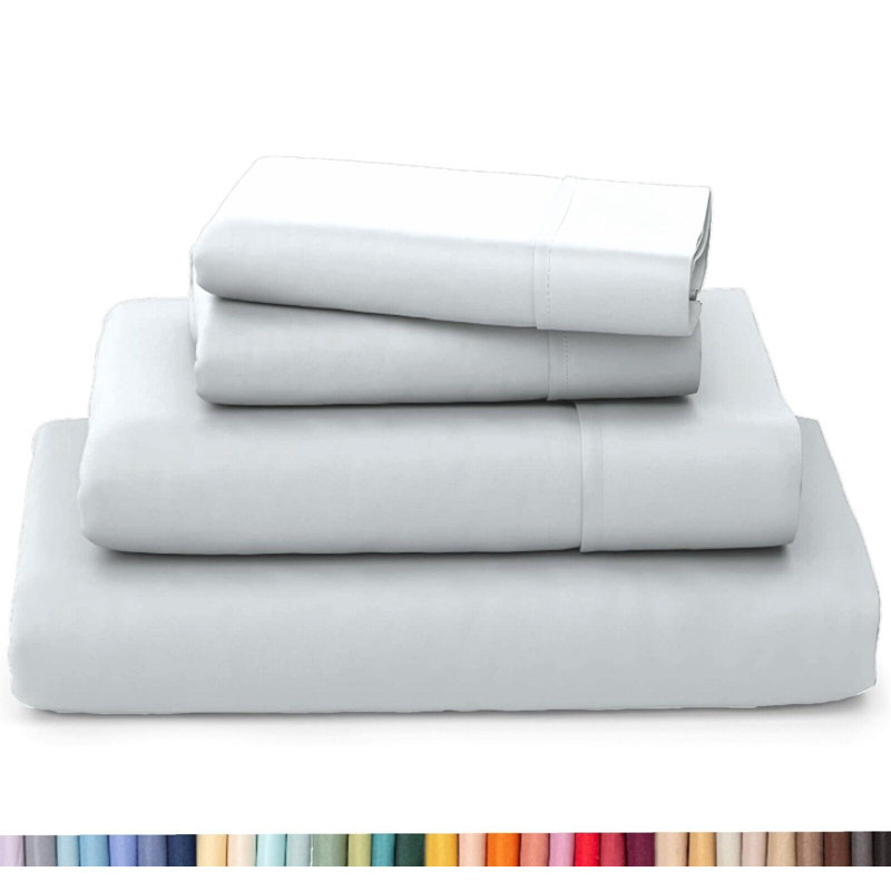 Ultra Soft Bamboo Sheet Set - 4 Pc Set - Wrinkle Resistant - Cooling Sheets with Deep Pockets, White