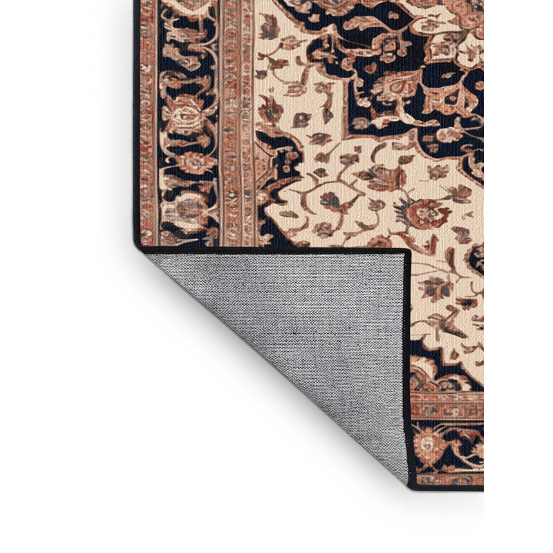 Tapis brun lavable à la machine, Rond 4 pi