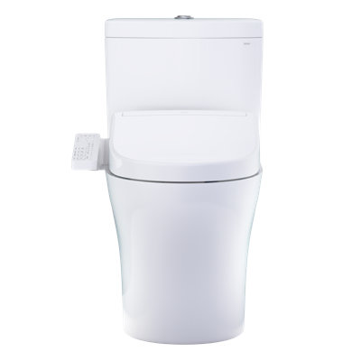 Toilette allongée deux pièces TOTO® WASHLET® + Aquia® IV à double chasse d'eau à double chasse 1,28 et 0,9 GPF et siège de bidet WASHLET 62, blanc coton - MW4463346CEMFGN # 01
