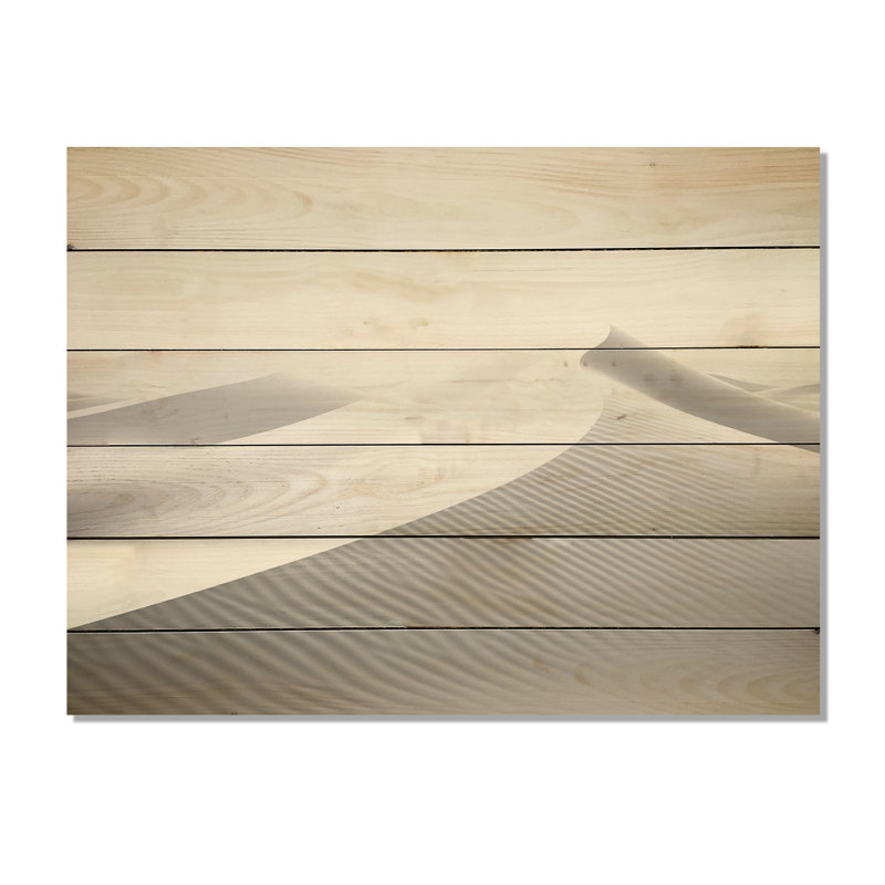 Eternal Desert Dreams Minimalism I - Minimalism Wood Wall Art On Natural Pine Wood, 10" H x 20" W