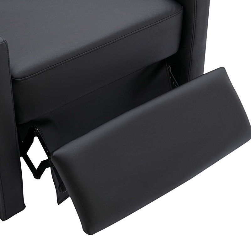Fauteuil inclinable Latyra, Similicuir noir