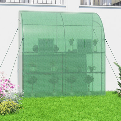 2x1x2m Lean to Greenhouse with Shelves