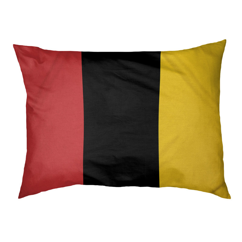 Oreiller Maryland, Grand (l 40 po x P 30 po x H 6,5 po), Rouge / Noir / Jaune