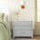 Elegant Chamere 32" Wide Nightstand – Glam Bedroom Chest with 3 Drawers