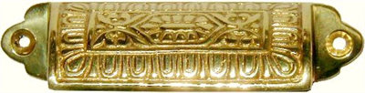 (5 Pack) 3-1/16 inch Victorian Style Bin Pull Cast Brass Front Mount