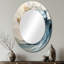 Décor de miroir mural blanc et bleu en forme de vague I - blanc-258718046