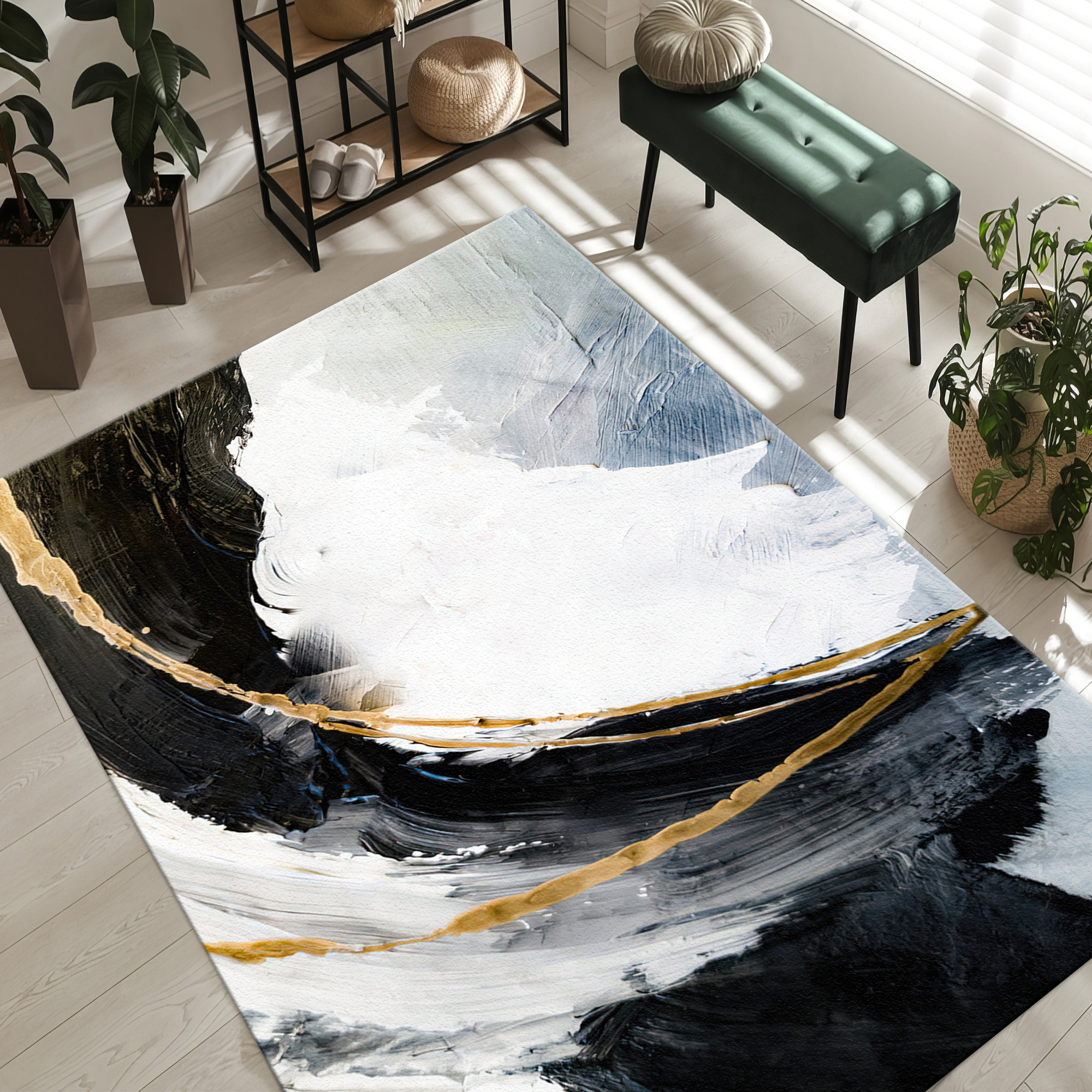 Rcc Rugs Corrigan Studio® Modern Non Woven Printed Rug Featuring Geometric ...