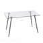 Table de salle à manger rectangulaire moderne en verre trempé avec pieds en métal