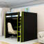 Lit mezzanine avec bureau, garde-robe et lumières RVB-1363923164
