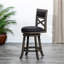 Tabouret de comptoir de 24 po avec fonction pivotante, gris vieilli, revêtement gris anthracite, rehausse l'espace, la chaise et le siège ajoutent du confort à la maison-1146475680-1146475683