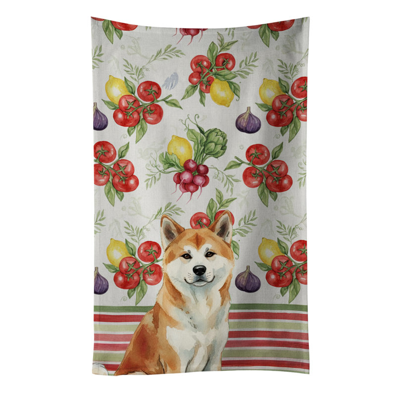 Serviette de cuisine rouge Akita, Akita rouge
