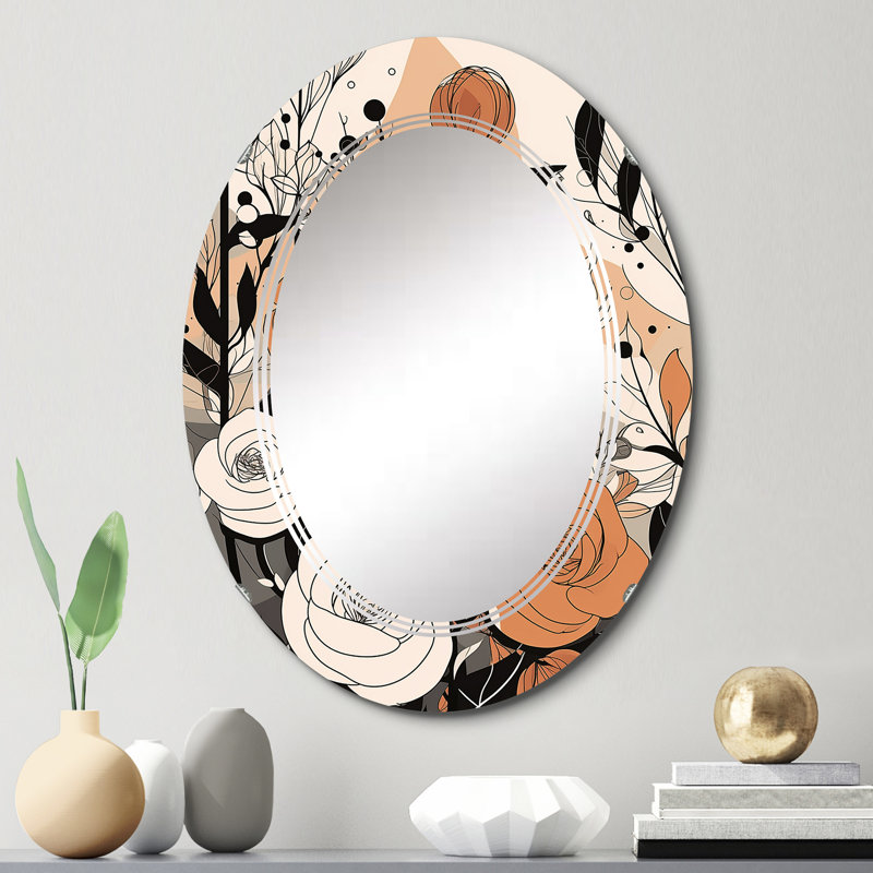 Dizi - Miroir mural moderne ovale, 30 po x 20 po