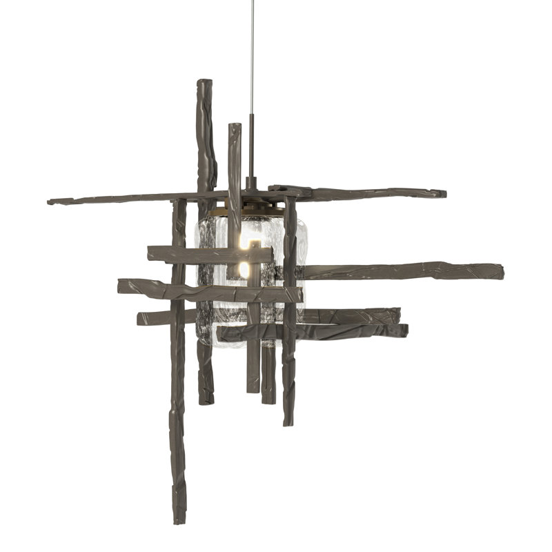 Tura 1 - Light Single Mini Pendant, Bronze, Seeded Clear